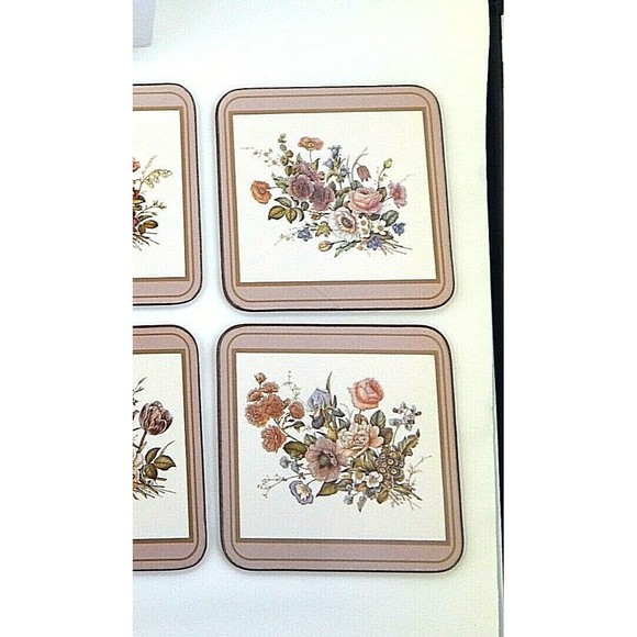 Pimpernel Floral Bouquet Coasters with Cork Backs Set of 6 - Picture 4 of 10